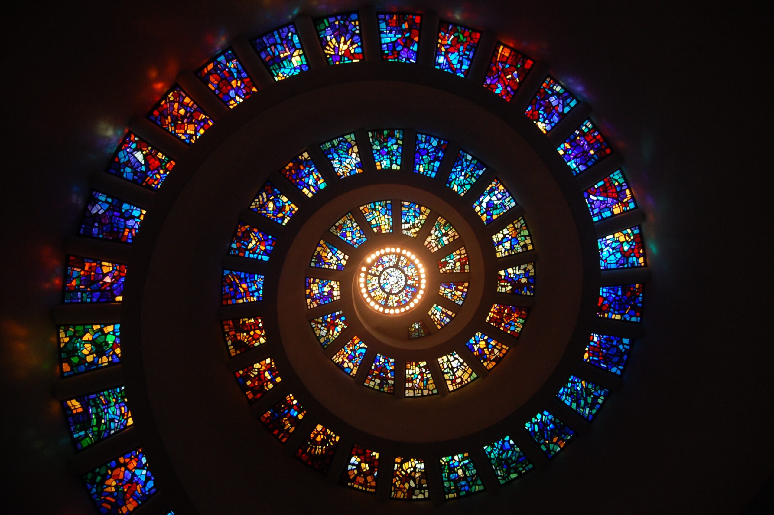 Church Stained Glass Window Roof Spiral